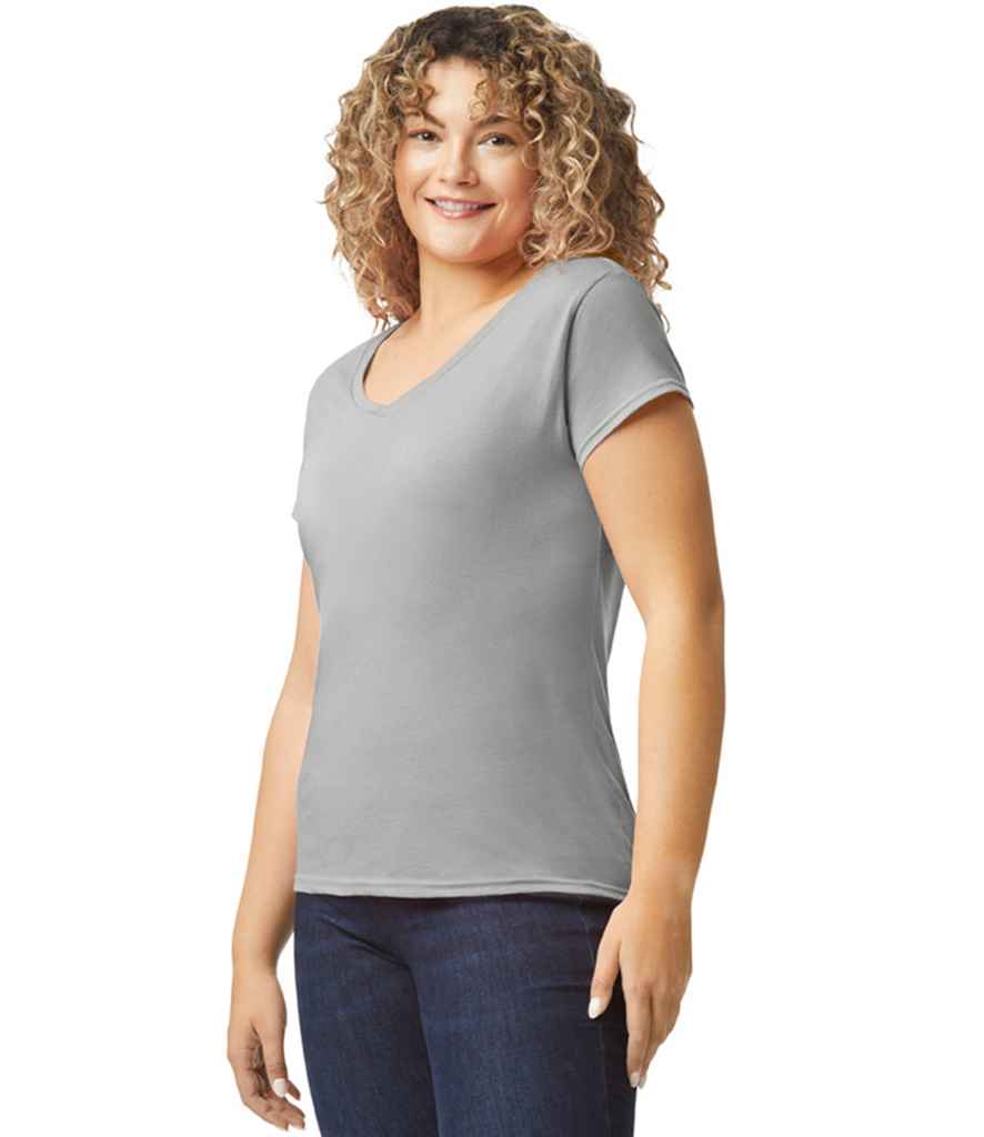Gildan Ladies SoftStyle® V Neck T-Shirt - Sport Grey (GD78)