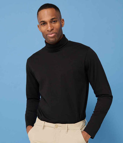 Henbury Henbury Long Sleeve Roll Neck Top - Black (H020)