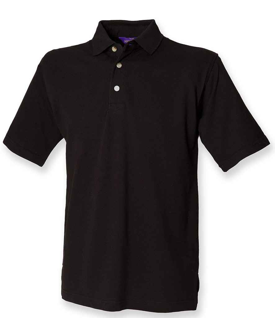 Henbury Henbury Classic Heavy Cotton Piqué Polo Shirt - Black (H100)