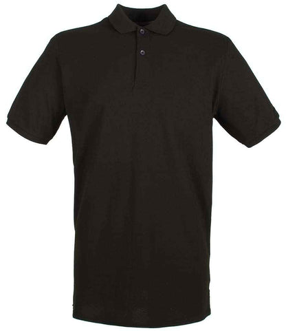 Henbury Henbury Modern Fit Cotton Piqué Polo Shirt - Black (H101)