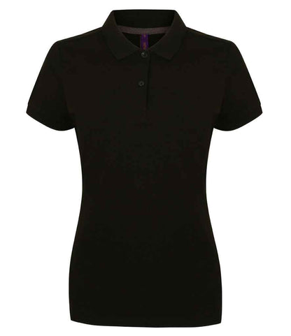 Henbury Henbury Ladies Modern Fit Cotton Piqué Polo Shirt - Black (H102)
