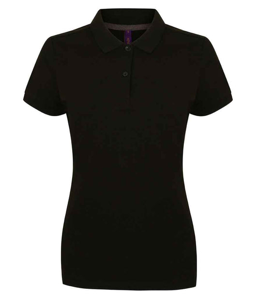 Henbury Henbury Ladies Modern Fit Cotton Piqué Polo Shirt - Black (H102)