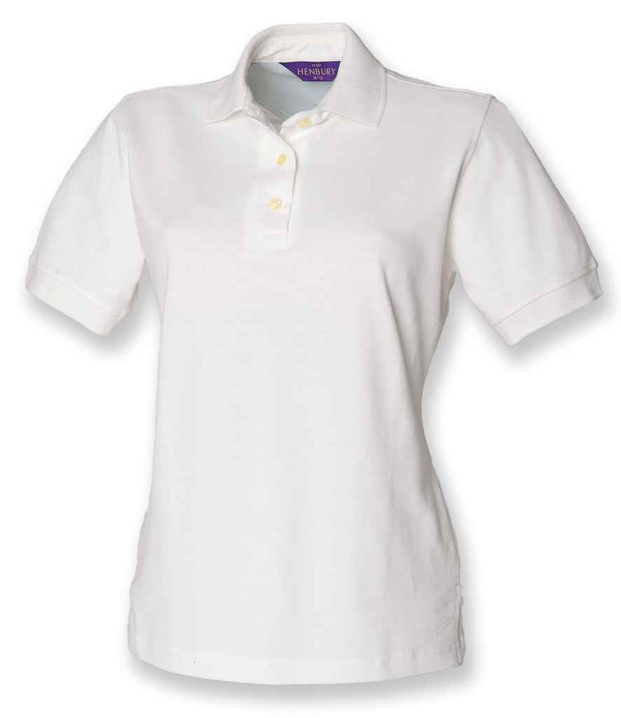 Henbury Henbury Ladies Classic Cotton Piqué Polo Shirt - White (H121)