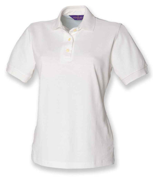 Henbury Henbury Ladies Classic Cotton Piqué Polo Shirt - White (H121)
