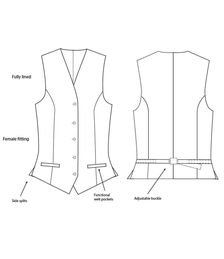 Joseph Alan Joseph Alan Ladies Waistcoat - Black (JA021)