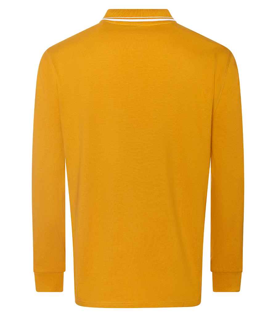 Just Polos AWDis Long Sleeve Tipped 100 Polo Shirt - Mustard/White (JP103)