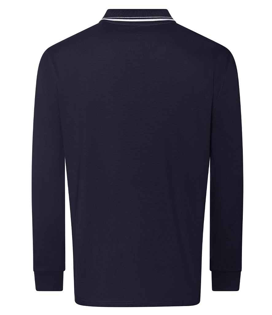 Just Polos AWDis Long Sleeve Tipped 100 Polo Shirt - Oxford Navy/White (JP103)