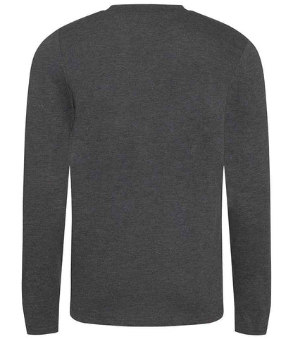 Just Ts AWDis Long Sleeve Tri-Blend T-Shirt - Heather Charcoal (JT002)