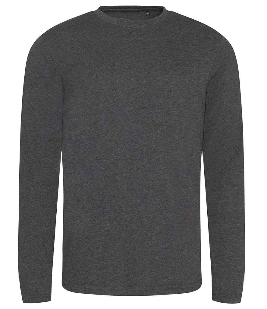 Just Ts AWDis Long Sleeve Tri-Blend T-Shirt - Heather Charcoal (JT002)