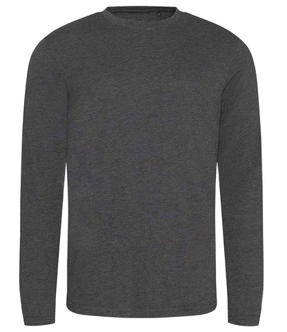 Just Ts AWDis Long Sleeve Tri-Blend T-Shirt - Heather Charcoal (JT002)