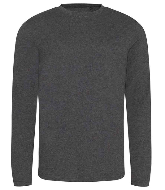 Just Ts AWDis Long Sleeve Tri-Blend T-Shirt - Heather Charcoal (JT002)