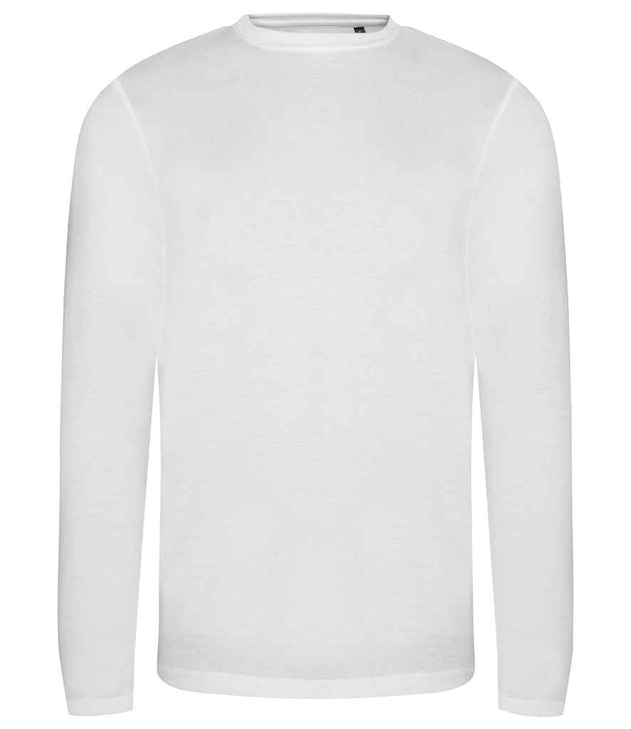 Just Ts AWDis Long Sleeve Tri-Blend T-Shirt - Solid White (JT002)