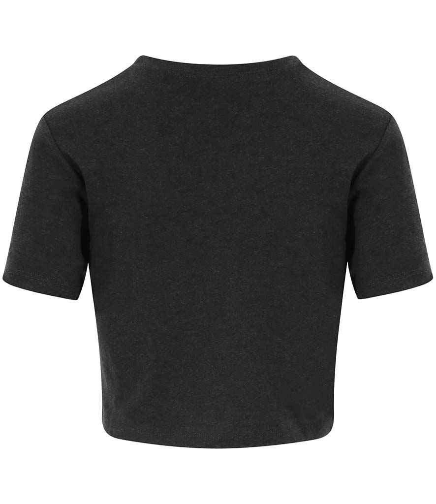 Just Ts AWDis Ladies Tri-Blend Cropped T-Shirt - Heather Black (JT006)