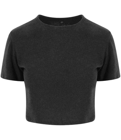 Just Ts AWDis Ladies Tri-Blend Cropped T-Shirt - Heather Black (JT006)