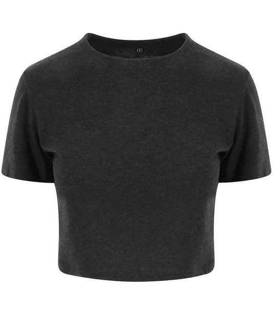 Just Ts AWDis Ladies Tri-Blend Cropped T-Shirt - Heather Black (JT006)