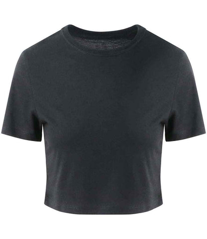 Just Ts AWDis Ladies Tri-Blend Cropped T-Shirt - Solid Black (JT006)