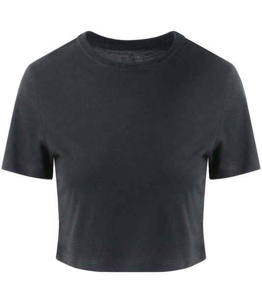 Just Ts AWDis Ladies Tri-Blend Cropped T-Shirt - Solid Black (JT006)