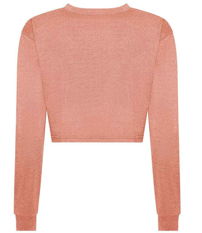 Just Ts AWDis Ladies Long Sleeve Cropped T-Shirt - Dusty Pink (JT016)