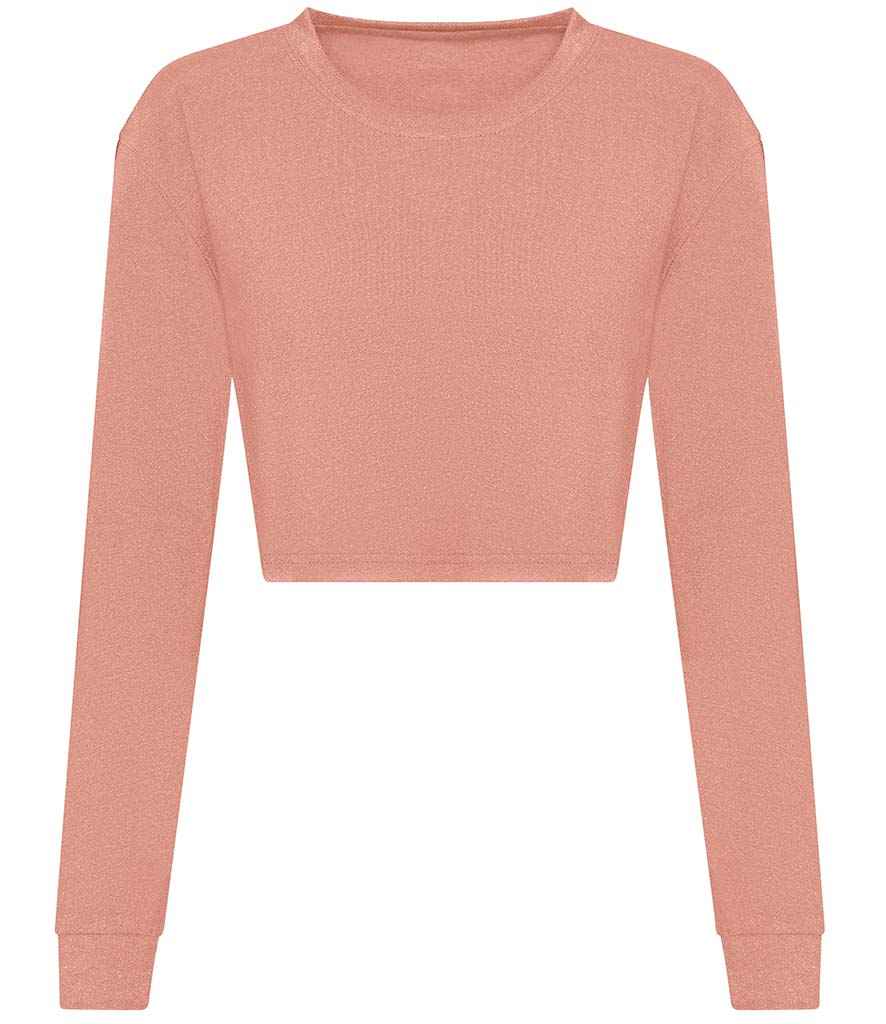 Just Ts AWDis Ladies Long Sleeve Cropped T-Shirt - Dusty Pink (JT016)