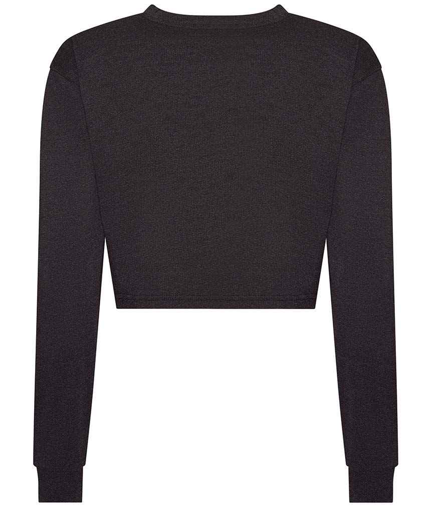Just Ts AWDis Ladies Long Sleeve Cropped T-Shirt - Heather Black (JT016)