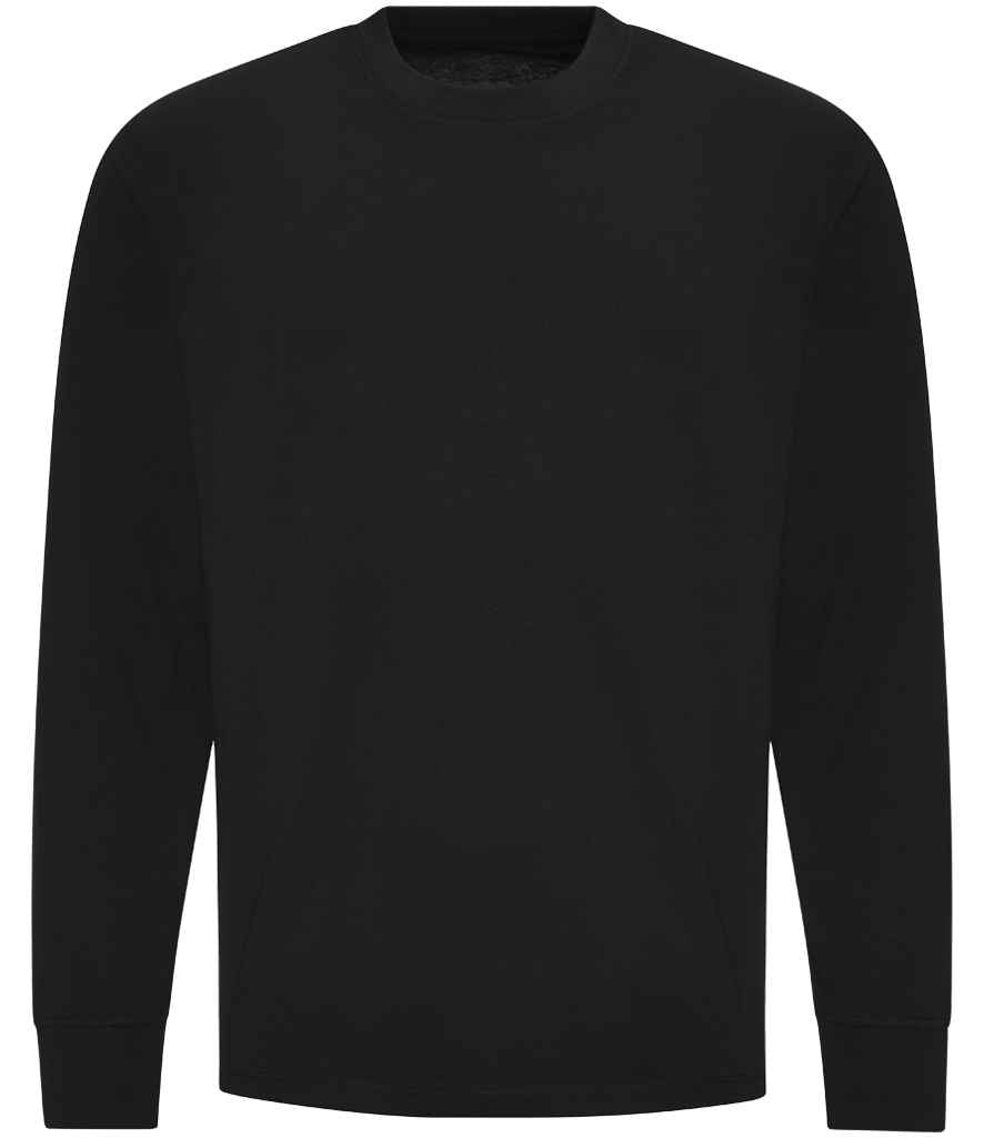 Just Ts AWDis Unisex Oversize 100 Long Sleeve T-Shirt - Deep Black (JT019)