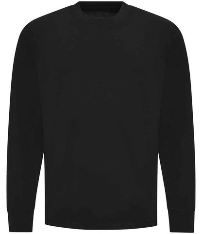 Just Ts AWDis Unisex Oversize 100 Long Sleeve T-Shirt - Deep Black (JT019)