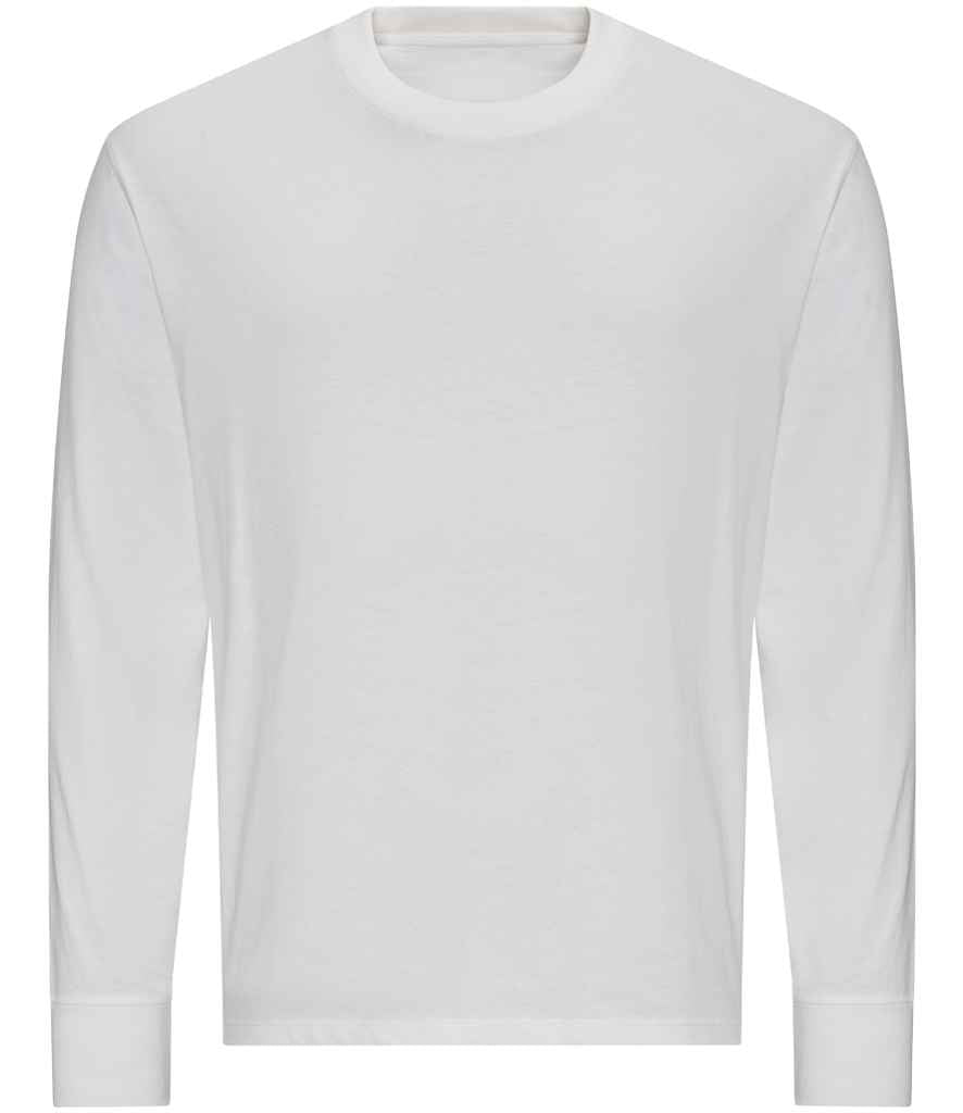 Just Ts AWDis Unisex Oversize 100 Long Sleeve T-Shirt - White (JT019)