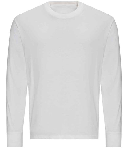 Just Ts AWDis Unisex Oversize 100 Long Sleeve T-Shirt - White (JT019)