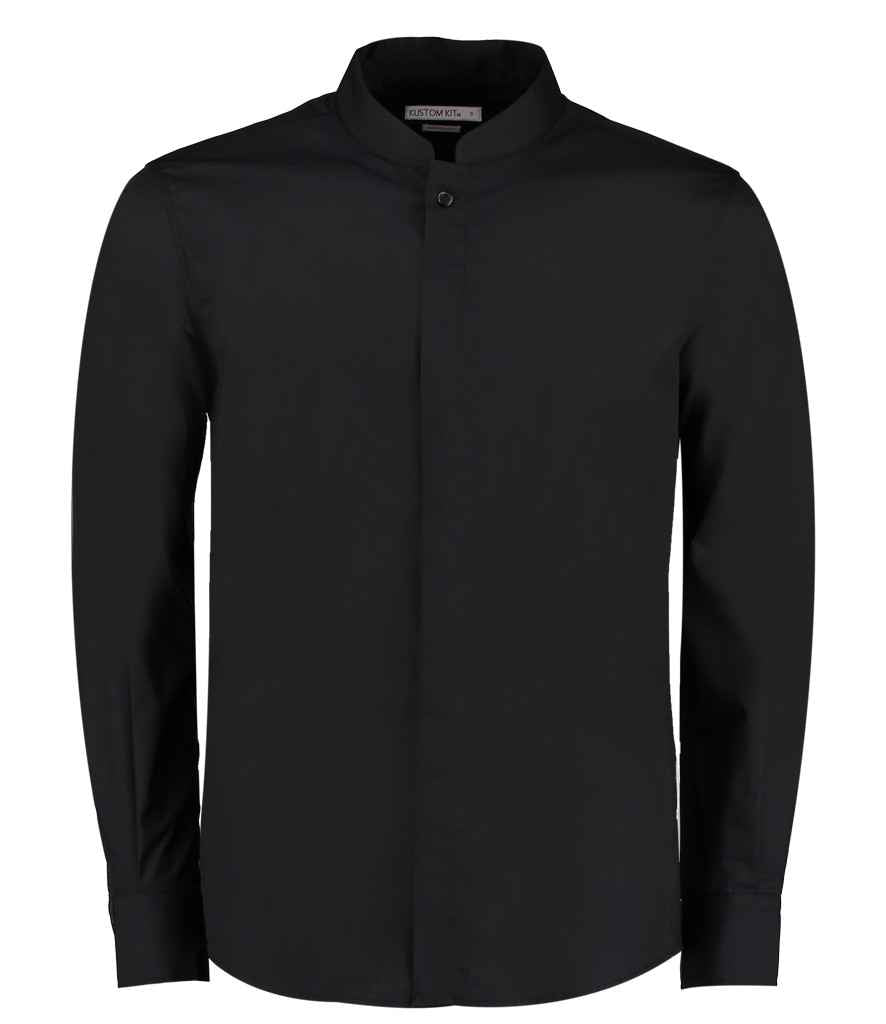 Kustom Kit Long Sleeve Tailored Mandarin Collar Shirt (K161)