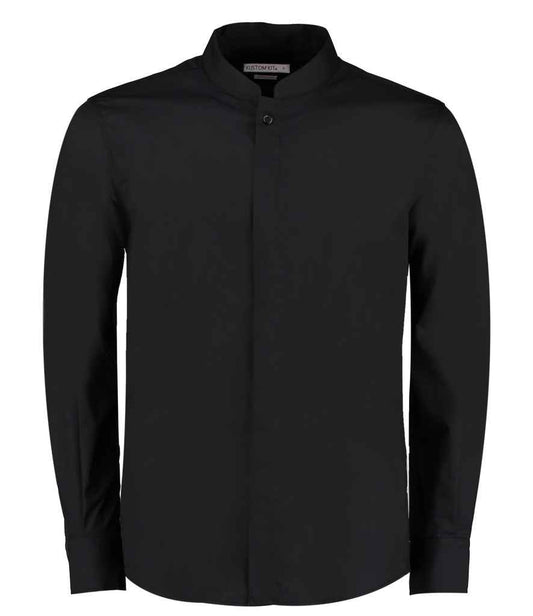 Kustom Kit Long Sleeve Tailored Mandarin Collar Shirt (K161)
