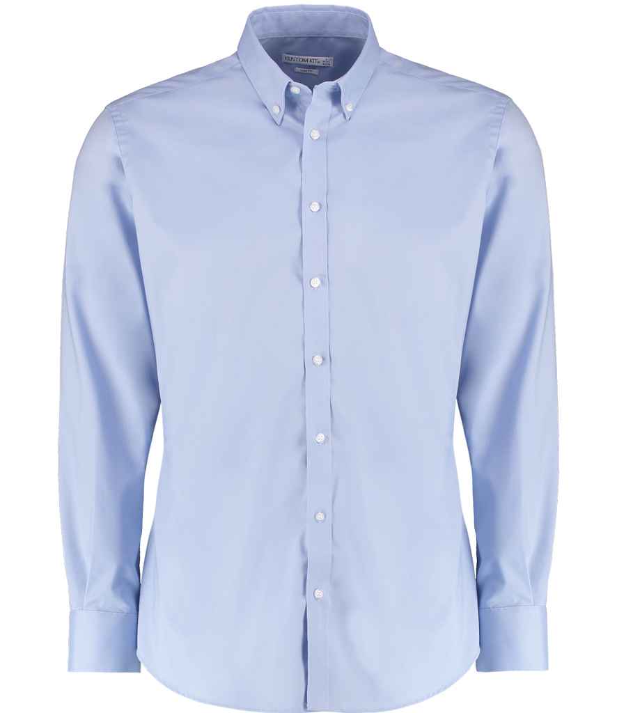 Kustom Kit Slim Fit Stretch Long Sleeve Oxford Shirt (K182)