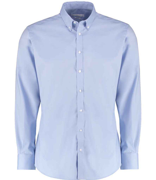 Kustom Kit Slim Fit Stretch Long Sleeve Oxford Shirt (K182)