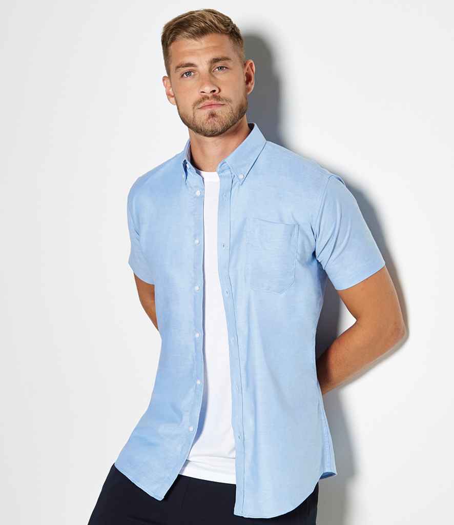 Kustom Kit Short Sleeve Slim Fit Oxford Shirt (K183)