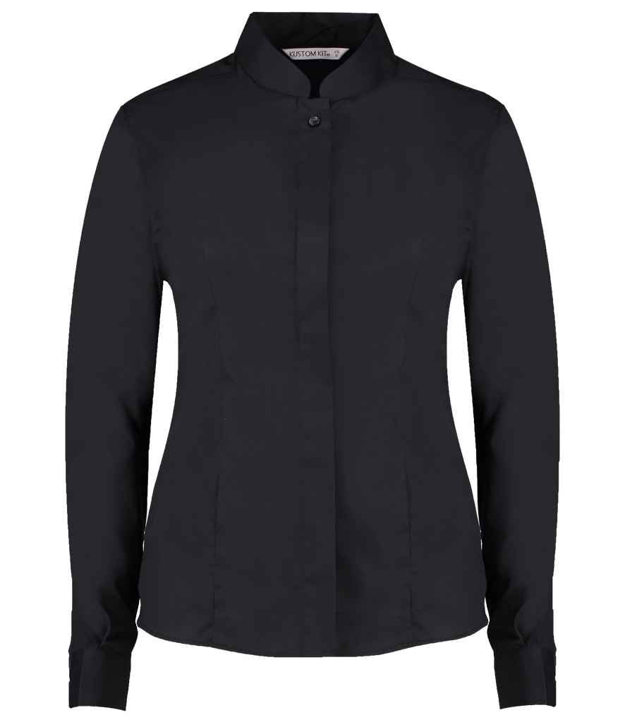 Kustom Kit Ladies Long Sleeve Tailored Mandarin Collar Shirt (K261)