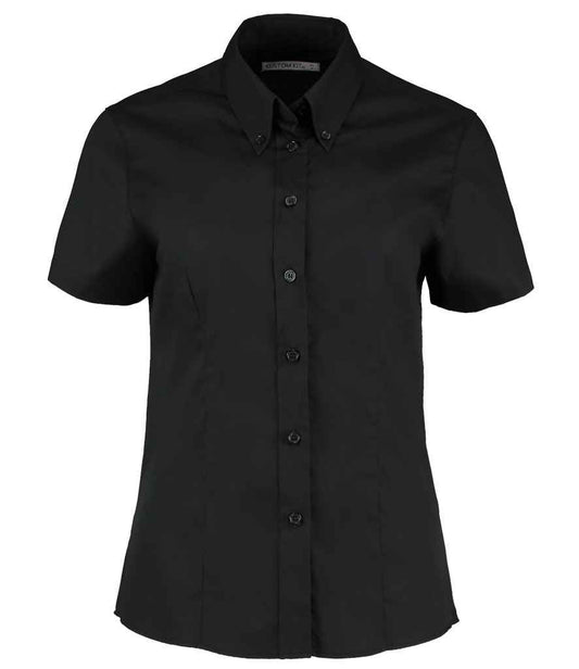 Kustom Kit Ladies Premium Short Sleeve Tailored Oxford Shirt (K701)