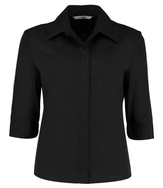 Kustom Kit Ladies 3/4 Sleeve Tailored Continental Shirt (K715)