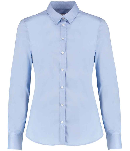 Kustom Kit Ladies Long Sleeve Tailored Stretch Oxford Shirt (K782)