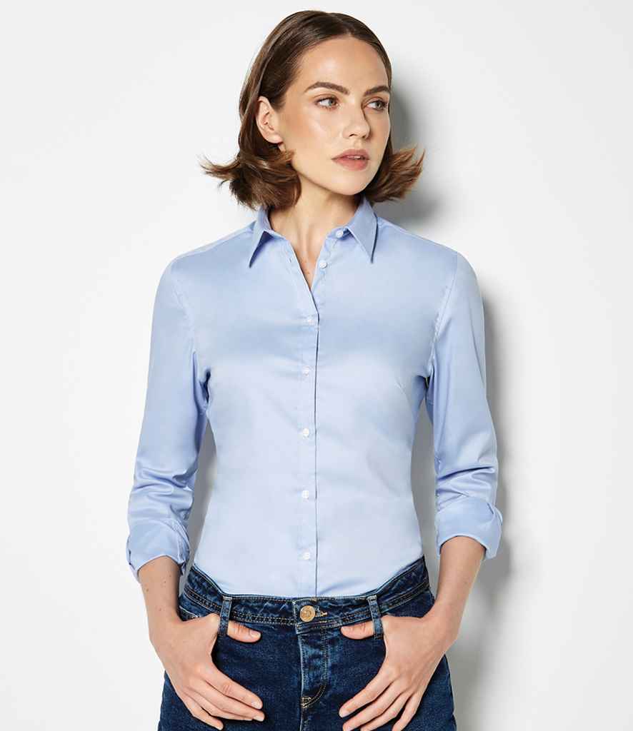 Kustom Kit Ladies Long Sleeve Tailored Stretch Oxford Shirt (K782)