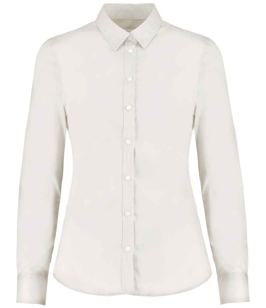 Kustom Kit Ladies Long Sleeve Tailored Stretch Oxford Shirt (K782)