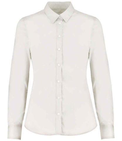 Kustom Kit Ladies Long Sleeve Tailored Stretch Oxford Shirt (K782)