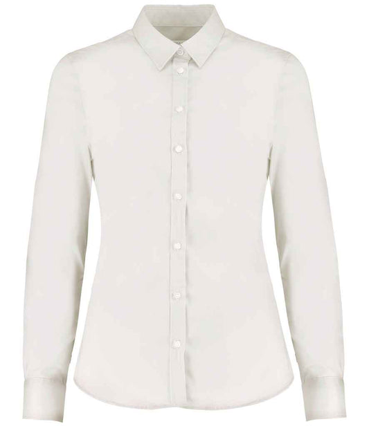Kustom Kit Ladies Long Sleeve Tailored Stretch Oxford Shirt (K782)