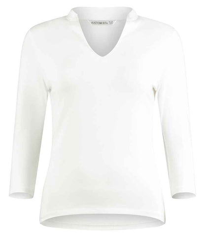 Kustom Kit Ladies 3/4 Sleeve Mandarin Collar Top (K785)