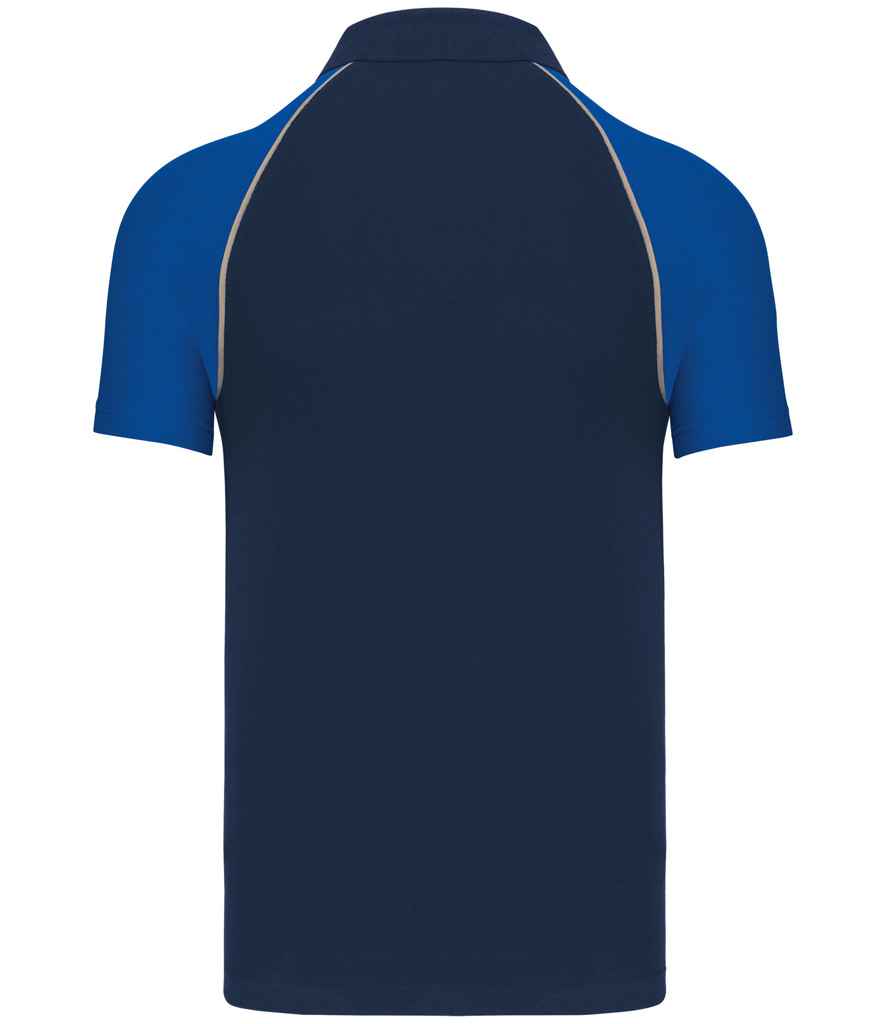 Kariban Baseball Cotton Piqué Polo Shirt - Navy/Royal Blue (KB226)