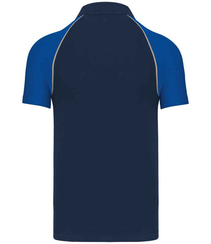 Kariban Baseball Cotton Piqué Polo Shirt - Navy/Royal Blue (KB226)