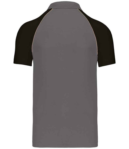 Kariban Baseball Cotton Piqué Polo Shirt - Slate Grey/Black (KB226)