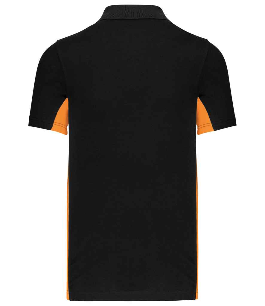Kariban Flag Poly/Cotton Piqué Polo Shirt - Black/Orange (KB232)