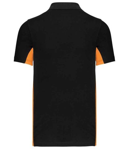 Kariban Flag Poly/Cotton Piqué Polo Shirt - Black/Orange (KB232)