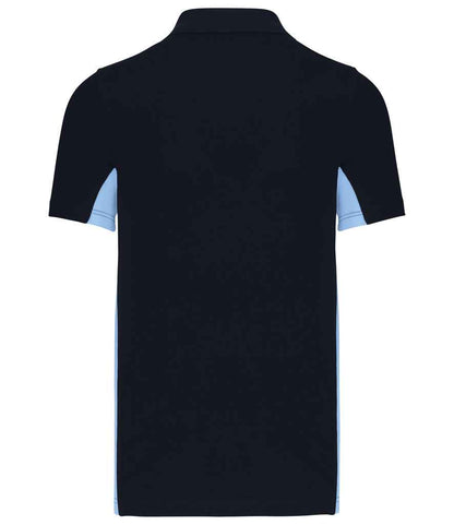 Kariban Flag Poly/Cotton Piqué Polo Shirt - Navy/Sky Blue (KB232)
