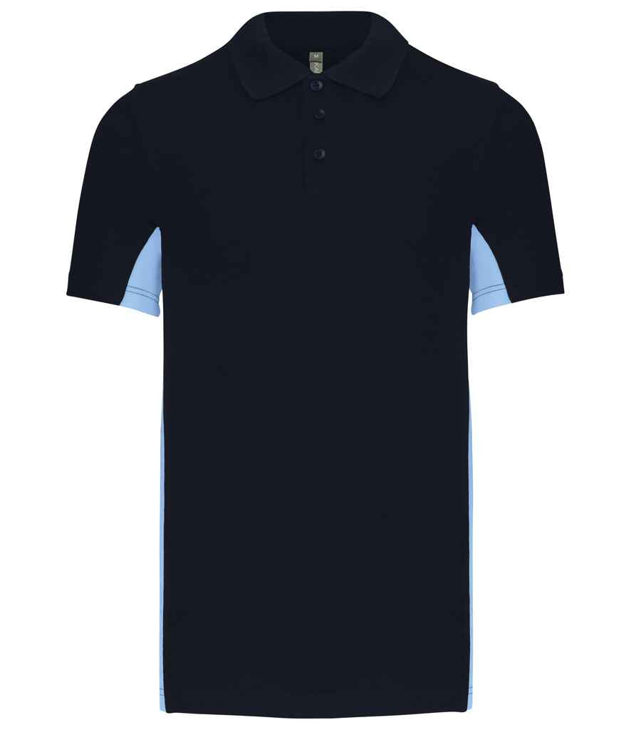Kariban Flag Poly/Cotton Piqué Polo Shirt - Navy/Sky Blue (KB232)