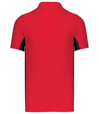 Kariban Flag Poly/Cotton Piqué Polo Shirt - Red/Black (KB232)
